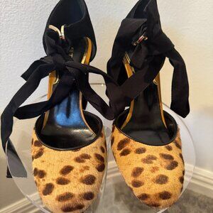 Pony Hair and block Suede heel Etro